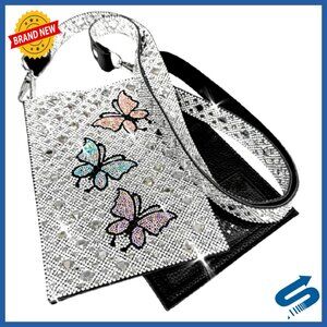 Butterfly Crossbody Phone Purse 7x4.75 Inches Faux Leather Compact